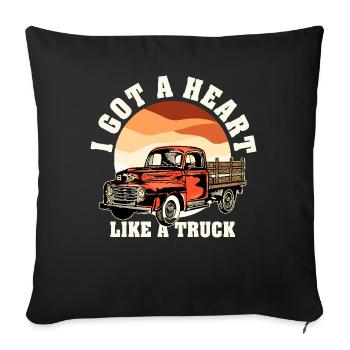 I Got A Heart Like A Truck - Sofa pillowcase 17,3'' x 17,3'' (45 x 45 cm) - black - Front