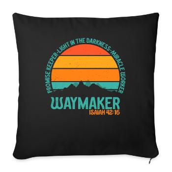 Waymaker Promise Keeper Miracle Worker - Sofa pillowcase 17,3'' x 17,3'' (45 x 45 cm) - black - Front