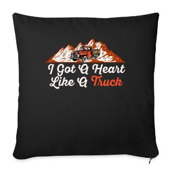 I Got A Heart Like A Truck - Sofa pillowcase 17,3'' x 17,3'' (45 x 45 cm) - black - Front