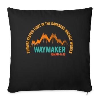 Waymaker Promise Keeper Miracle Worker - Sofa pillowcase 17,3'' x 17,3'' (45 x 45 cm) - black - Front