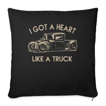 I Got A Heart Like A Truck - Sofa pillowcase 17,3'' x 17,3'' (45 x 45 cm) - black - Front