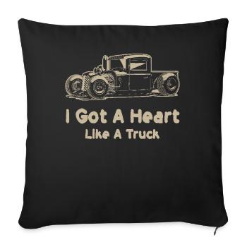 I Got A Heart Like A Truck - Sofa pillowcase 17,3'' x 17,3'' (45 x 45 cm) - black - Front