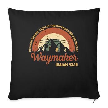 Waymaker Promise Keeper Miracle Worker - Sofa pillowcase 17,3'' x 17,3'' (45 x 45 cm) - black - Front