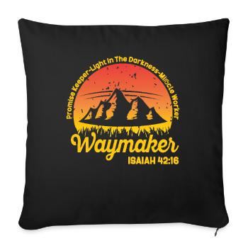 Waymaker Promise Keeper Miracle Worker - Sofa pillowcase 17,3'' x 17,3'' (45 x 45 cm) - black - Front