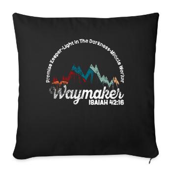 Waymaker Promise Keeper Miracle Worker - Sofa pillowcase 17,3'' x 17,3'' (45 x 45 cm) - black - Front