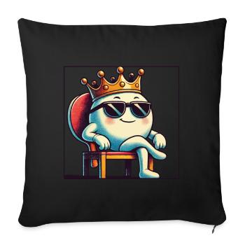 Funny Cartoon Table Tennis Ball King - Sofa pillowcase 17,3'' x 17,3'' (45 x 45 cm) - black - Front