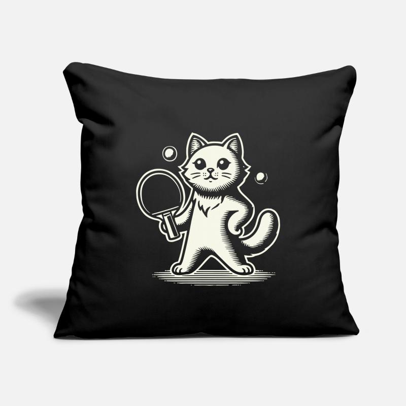 Cute cat playing table tennis Sofa pillowcase 17,3'' x 17,3'' (45 x 45 cm)