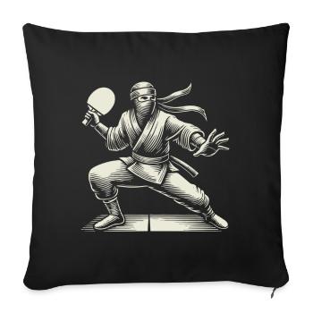 Ninja Table Tennis Fighter Ping Pong Master - Sofa pillowcase 17,3'' x 17,3'' (45 x 45 cm) - black - Front
