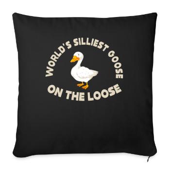 Worlds Silliest Goose On The Loose - Sofa pillowcase 17,3'' x 17,3'' (45 x 45 cm) - black - Front
