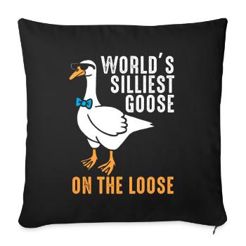 Worlds Silliest Goose On The Loose - Sofa pillowcase 17,3'' x 17,3'' (45 x 45 cm) - black - Front