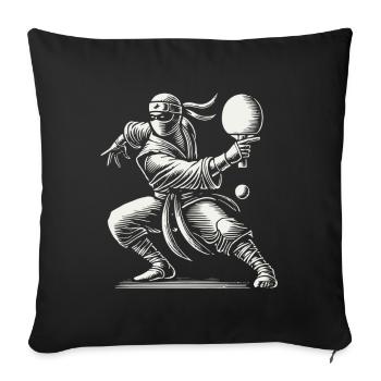 Ninja Table Tennis Master Funny Motif - Sofa pillowcase 17,3'' x 17,3'' (45 x 45 cm) - black - Front