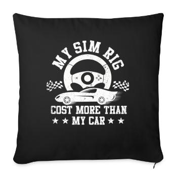 Simracer Esports Enthusiast Sim Racing - Sofa pillowcase 17,3'' x 17,3'' (45 x 45 cm) - black - Front