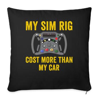 Simracer Esports Enthusiast Sim Racing - Sofa pillowcase 17,3'' x 17,3'' (45 x 45 cm) - black - Front