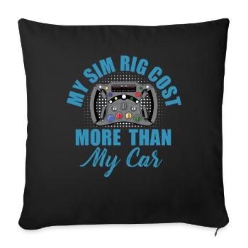 Simracer Esports Enthusiast Sim Racing - Sofa pillowcase 17,3'' x 17,3'' (45 x 45 cm) - black - Front