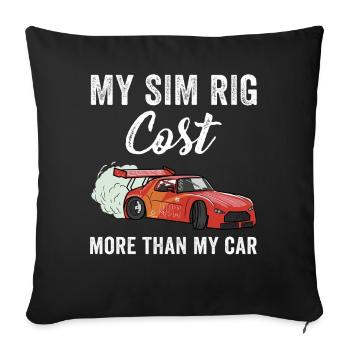 Simracer Esports Enthusiast Sim Racing - Sofa pillowcase 17,3'' x 17,3'' (45 x 45 cm) - black - Front