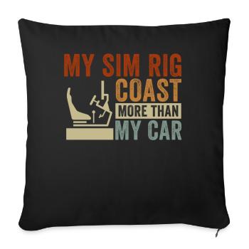Simracer Esports Enthusiast Sim Racing - Sofa pillowcase 17,3'' x 17,3'' (45 x 45 cm) - black - Front
