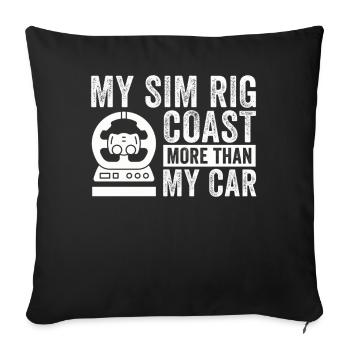 Simracer Esports Enthusiast Sim Racing - Sofa pillowcase 17,3'' x 17,3'' (45 x 45 cm) - black - Front