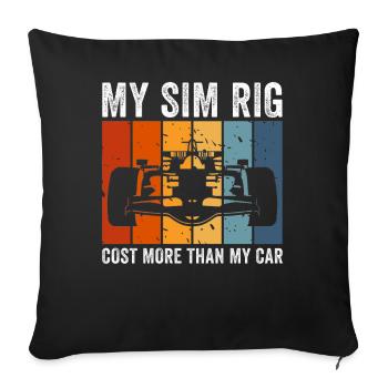 Simracer Esports Enthusiast Sim Racing - Sofa pillowcase 17,3'' x 17,3'' (45 x 45 cm) - black - Front