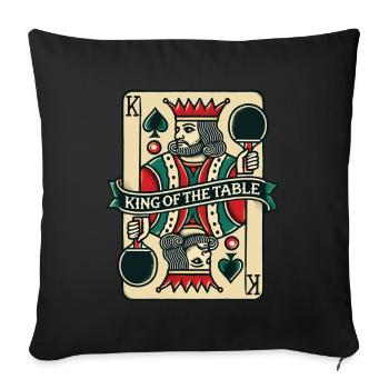 Retro Playing Card Table Tennis King Of The Table - Sofa pillowcase 17,3'' x 17,3'' (45 x 45 cm) - black - Front