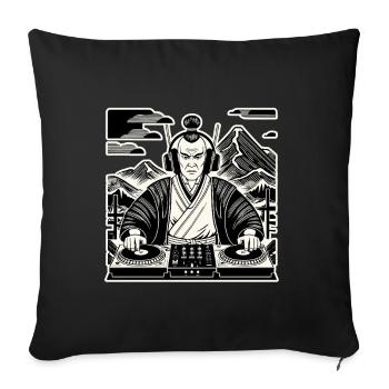 DJ Samurai Musik Retro Streetwear Design - Sofakissenbezug 45 x 45 cm - Schwarz - Vorne