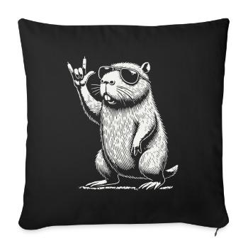 Musique Rock Heavy Metal Festival Capybara - Housse de coussin décorative 45 x 45 cm - noir - Devant