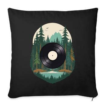 Musique Streetwear Outfit Forest Vinyl - Housse de coussin décorative 45 x 45 cm - noir - Devant