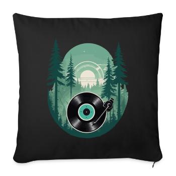 Vinyl vintage Musik Retro Streetwear Stil - Sofakissenbezug 45 x 45 cm - Schwarz - Vorne