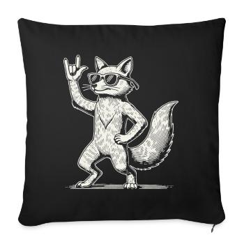 Funny Fox Heavy Metal Concert Design - Housse de coussin décorative 45 x 45 cm - noir - Devant