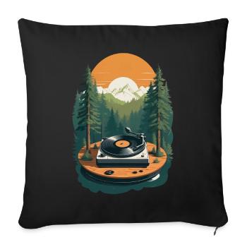 Musik Streetwear Outfit Plattenspieler Natur - Sofakissenbezug 45 x 45 cm - Schwarz - Vorne