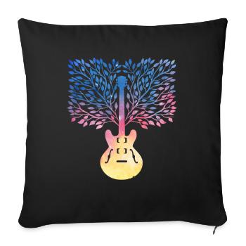 Yggdrasil Nature Musician Tree Of Life - Sofa pillowcase 17,3'' x 17,3'' (45 x 45 cm) - black - Front