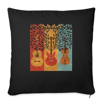 Yggdrasil Nature Musician Tree Of Life - Sofa pillowcase 17,3'' x 17,3'' (45 x 45 cm) - black - Front