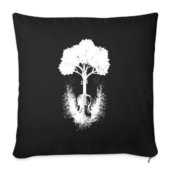 Yggdrasil Nature Musician Tree Of Life - Sofa pillowcase 17,3'' x 17,3'' (45 x 45 cm) - black - Front