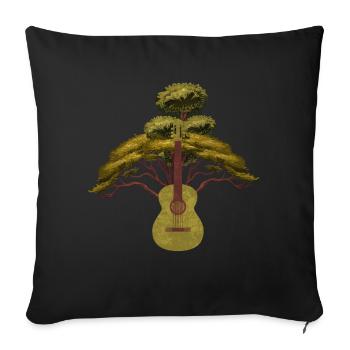 Yggdrasil Nature Musician Tree Of Life - Sofa pillowcase 17,3'' x 17,3'' (45 x 45 cm) - black - Front