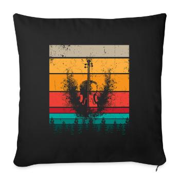 Yggdrasil Nature Musician Tree Of Life - Sofa pillowcase 17,3'' x 17,3'' (45 x 45 cm) - black - Front