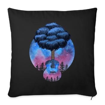 Yggdrasil Nature Musician Tree Of Life - Sofa pillowcase 17,3'' x 17,3'' (45 x 45 cm) - black - Front