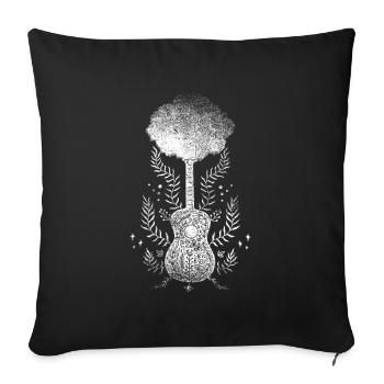 Yggdrasil Nature Musician Tree Of Life - Sofa pillowcase 17,3'' x 17,3'' (45 x 45 cm) - black - Front