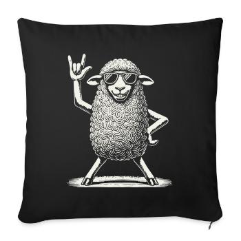 Heavy Metal Festival Rock Musique Concert Mouton - Housse de coussin décorative 45 x 45 cm - noir - Devant