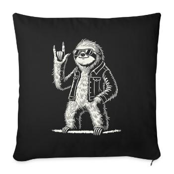 Drôle de paresseux Rock Music Heavy Metal Festival - Housse de coussin décorative 45 x 45 cm - noir - Devant