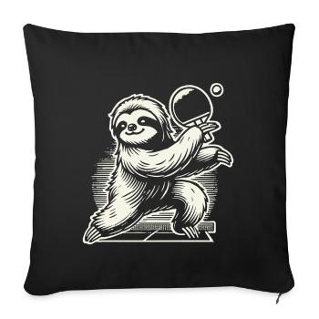 Sloth Table Tennis Fun for Animal Lovers - Sofa pillowcase 17,3'' x 17,3'' (45 x 45 cm) - black - Front