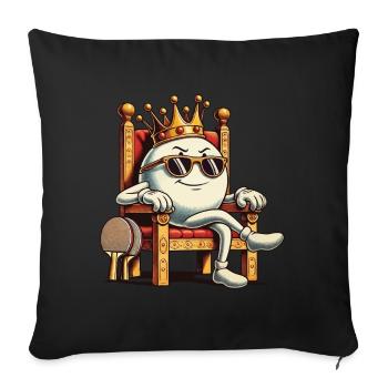 Funny Cartoon Table Tennis Ball King - Sofa pillowcase 17,3'' x 17,3'' (45 x 45 cm) - black - Front