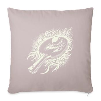 Feuriger Tischtennisschläger Leidenschaft - Sofakissenbezug 45 x 45 cm - helles Taupe - Vorne