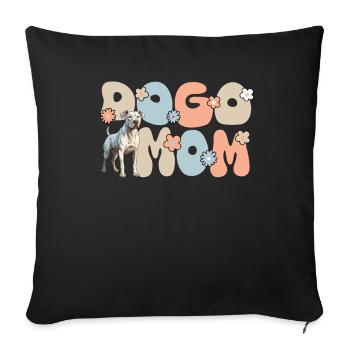 Dogo Argentino Dog Groovy Dogo Mom - Sofa pillowcase 17,3'' x 17,3'' (45 x 45 cm) - black - Front