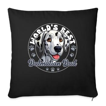 Le meilleur papa dalmatien du monde Papa dalmatien - Housse de coussin décorative 45 x 45 cm - noir - Devant