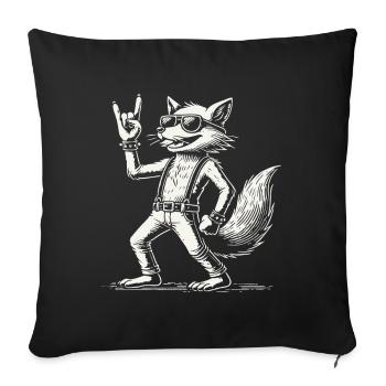 Conception du festival de concert Rock Music Fox - Housse de coussin décorative 45 x 45 cm - noir - Devant