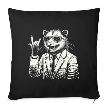 Opossum Rétro Rock Festival Heavy Metal - Housse de coussin décorative 45 x 45 cm - noir - Devant