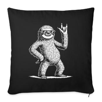Lustiges Faultier Rock Musik Heavy Metal Konzert - Sofakissenbezug 45 x 45 cm - Schwarz - Vorne