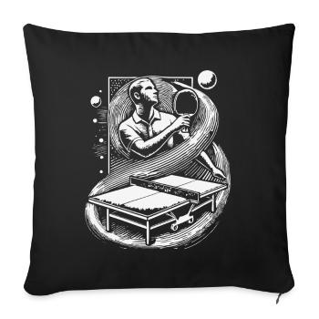 Une expérience magistrale de jeu de tennis de table pour les fans - Housse de coussin décorative 45 x 45 cm - noir - Devant