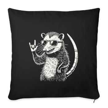 Opossum Heavy Metal Festival Rétro - Housse de coussin décorative 45 x 45 cm - noir - Devant