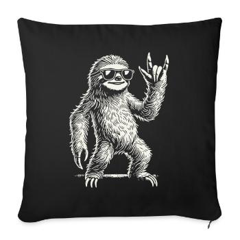Sloth Rock Music Heavy Metal Concert Festival - Sofa pillowcase 17,3'' x 17,3'' (45 x 45 cm) - black - Front