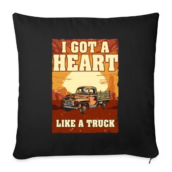 I Got A Heart Like A Truck - Sofa pillowcase 17,3'' x 17,3'' (45 x 45 cm) - black - Front